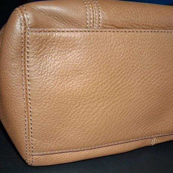 NWT Fossil Molly Satchel Soft Pebbled Leather in Cognac with Detachable Strap - Picture 4 of 13
